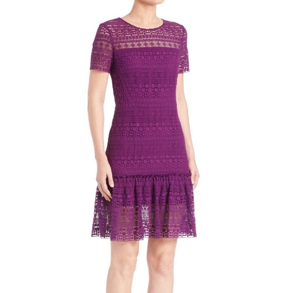 NWT Ellie Tahari Lacey Dress in Garnet Size 4